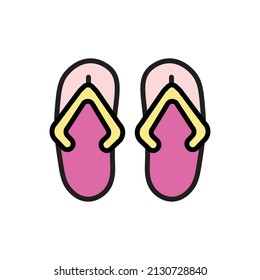Slippers Simple Icon Vector Illustration
