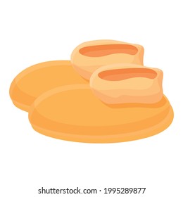 Slippers socks icon. Cartoon of Slippers socks vector icon for web design isolated on white background
