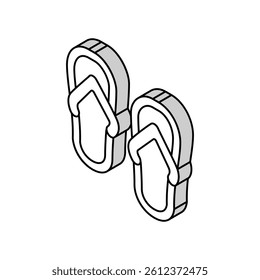 slippers summer shoes isometric icon vector. slippers summer shoes sign. isolated symbol illustration