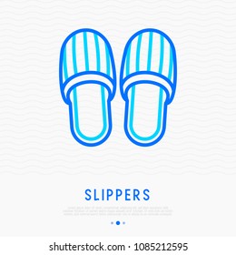 Slippers thin line icon. Modern vector illustration.