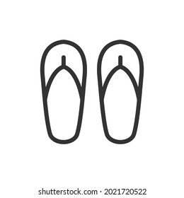 Slippers thin line icon. Symbol in trendy outline style. Premium design for web and apps. Perfect for UI. 