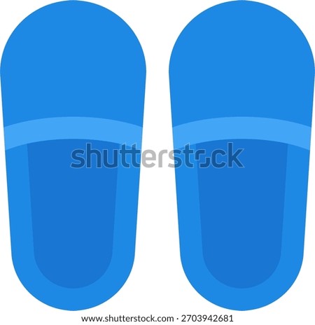 Slippers vector design in modern style, hotel room comfort and guest leisure footwear concept, hospitality amenities illustration. Flat Icon