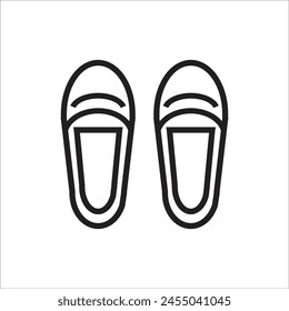 Hausschuhe Vektorgrafik Symbol Linie Vorlage