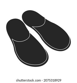 Slippers vector icon.Black vector icon isolated on white background slippers.