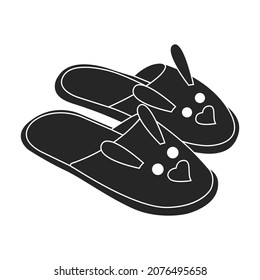 Icono vectorial de las zapatillas.Icono vector negro aislado en las zapatillas de fondo blanco.