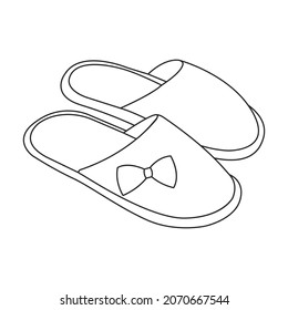 Slippers vector icon.Outline vector icon isolated on white background slippers.