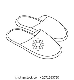 Slippers. Vector drawing stock vector. Illustration of closeup - 76234768