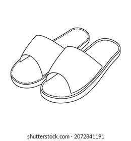 Slippers vector icon.Outline vector icon isolated on white background slippers.