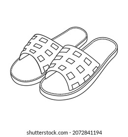 Slippers vector icon.Outline vector icon isolated on white background slippers.