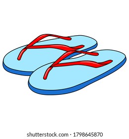 slippers vector illustration.
isolated on white background.Top view