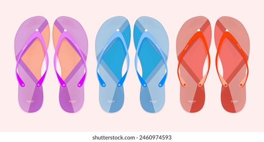 Juego de Ilustración vectorial de zapatillas. Zapatos de dormitorio cómodos de casa plana de dibujos animados para hombre mujer