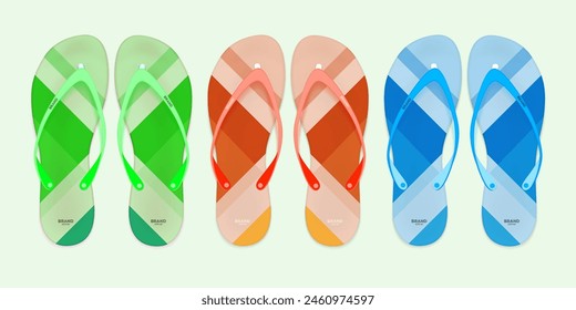 Slippers vector illustration set. Cartoon flat home warm comfortable bedroom shoes for man woman