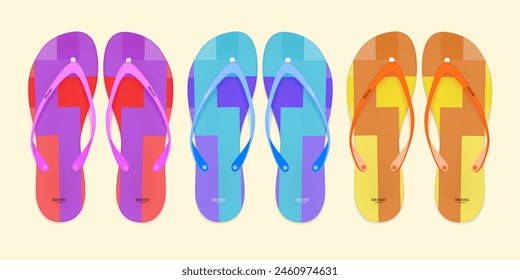 Slippers vector illustration set. Cartoon flat home warm comfortable bedroom shoes for man woman