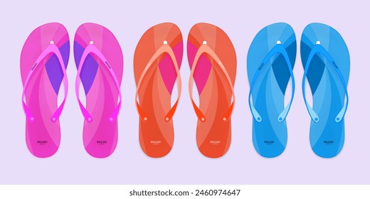 Hausschuhe Vektorillustration Set. Cartoon Wohnung Zuhause warme bequeme Schlafzimmerschuhe für Mann Frau