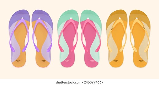 Slippers vector illustration set. Cartoon flat home warm comfortable bedroom shoes for man woman
