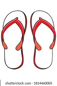 slippers vector illustration,isolated on white background,top view