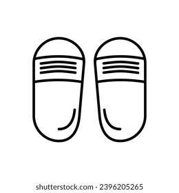 Slippers vector line icon illustration