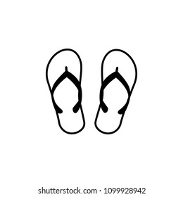 slippers vector line icon, sign, illustration on background, editable strokes