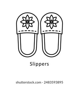 Slippers vector outline Design illustration. Symbol on White background EPS 10 File