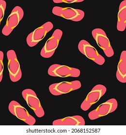 
Slippers vector seamless pattern, beach shoes.