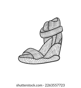Slippers woman beauty illustration creative design