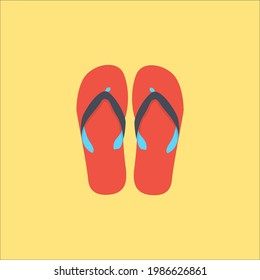 Slippers.icon Sommerferien.Flaches Design, Vektorgrafik