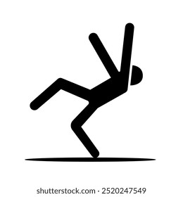 Slippery Black Icon,Vector Illustration, Isolate On White Background Label.EPS10