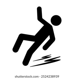 Slippery Black Icon,Vector Illustration, Isolate On White Background Label.EPS10