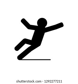 Slippery Caution Icon. Wet Floor Area. Warning Illustration. Applied as Trendy Symbol for Design Elements, Websites, Presentation and Application - Vector. 