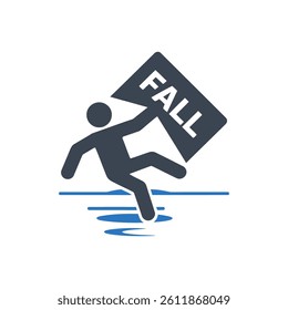 Slippery Fall Icon On White Background