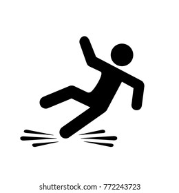 Slippery floor danger pictogram illustration isolated on white background