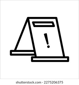 Slippery floor hazard pictogram illustration isolated line icon on white background. eps 10.