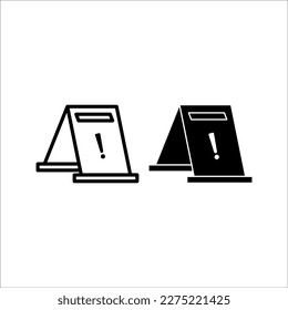 Slippery floor hazard pictogram illustration isolated line icon on white background. eps 10.