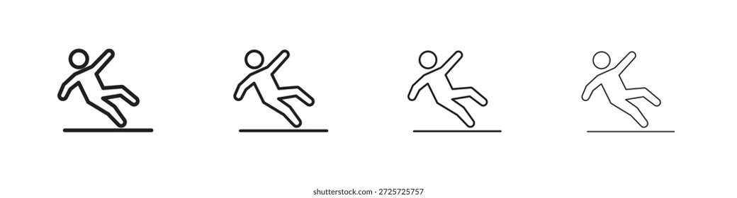 Slippery floor icon concept. Thin line symbol. Simple outline style vector