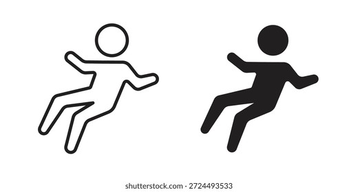 Ilustración de icono de piso resbaladizo, Vector de línea delgada, signo de Diseño web,