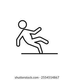 Slippery floor icon Isolated flat vector in outline