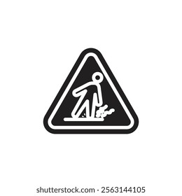 Slippery floor icon Isolated flat vector in outline