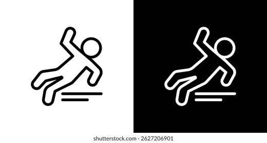 Ícone de piso escorregadio. Vetor de tipo de logotipo definido