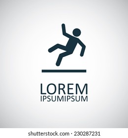 slippery floor icon on white background 