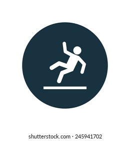 slippery floor icon on white background 