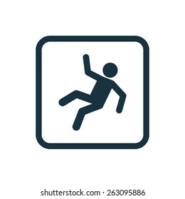 slippery floor icon Rounded squares button, on white background 