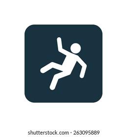 slippery floor icon Rounded squares button, on white background 