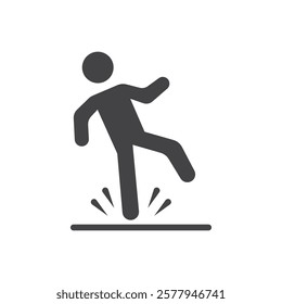 Slippery floor icon Simple thin line flat symbol