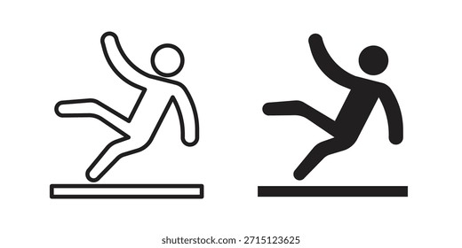 Ícone de piso escorregadio no vetor. Tipo de logotipo