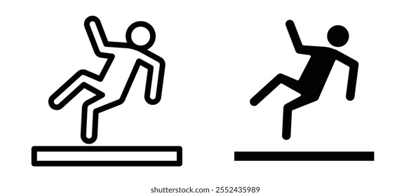 Slippery floor liner icon vector set.