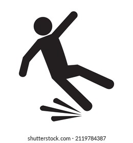 Slippery floor road vector icon on white background