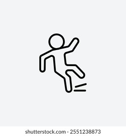 Slippery floor thin liner icon isolated.