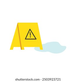 Diseño plano de icono de advertencia de piso resbaladizo