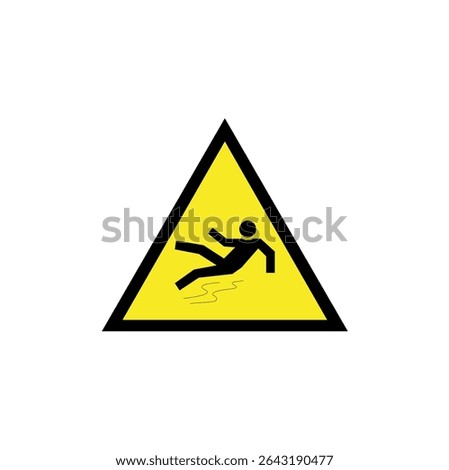 Slippery floor warning icon, suitable for warning design in certain places	