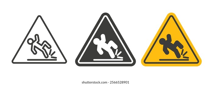 Slippery ice signs collection for website design, app, UI design.